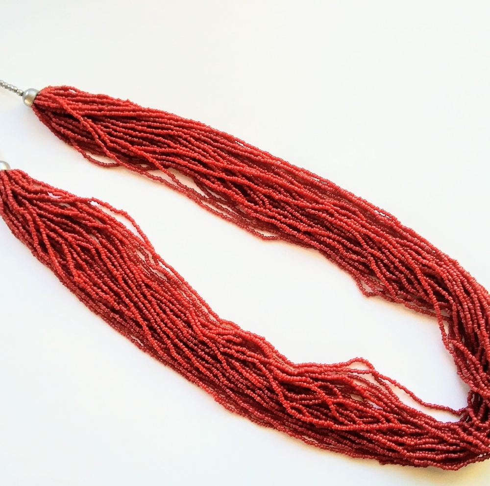 Red multi-strand necklace